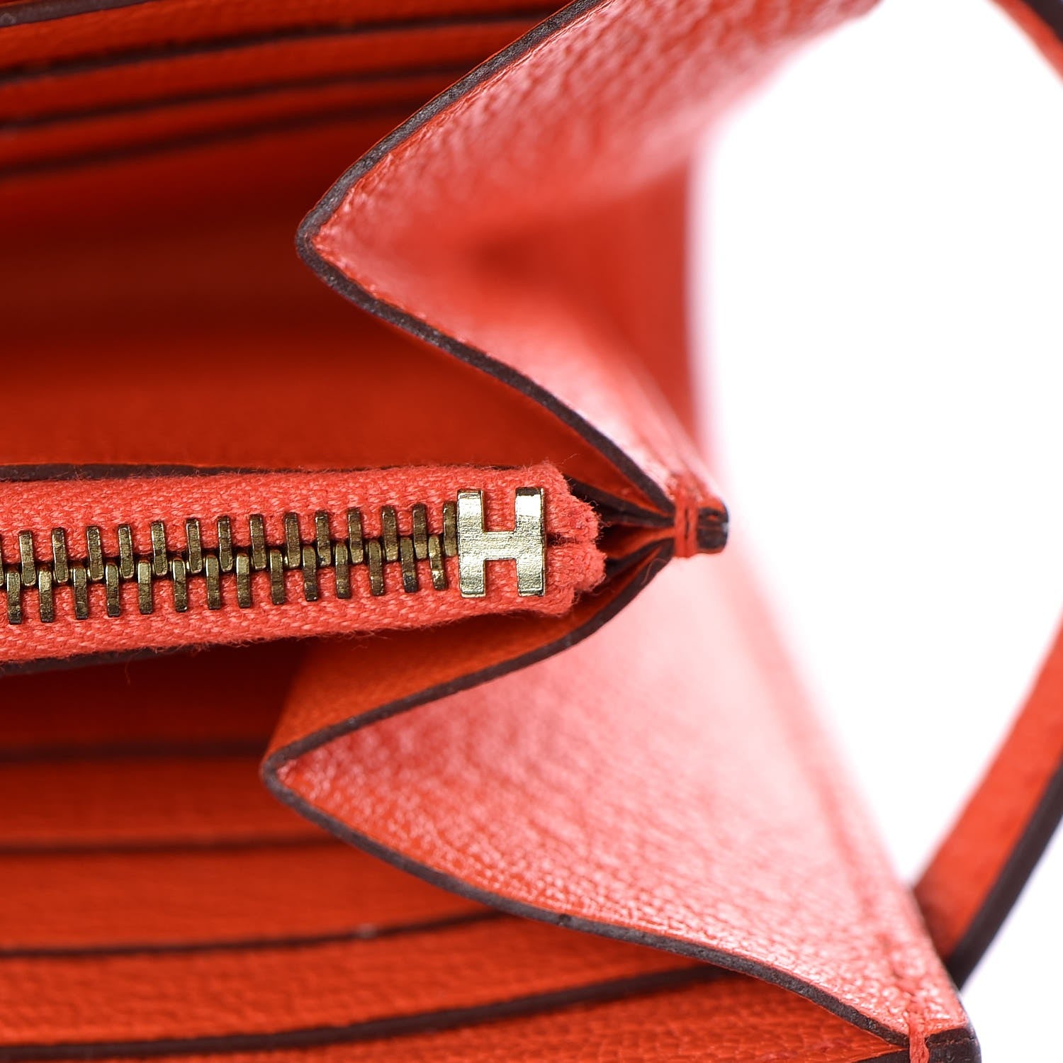 Hermes Chevre Mysore Kelly Longue Wallet Orange Poppy 19 of 24