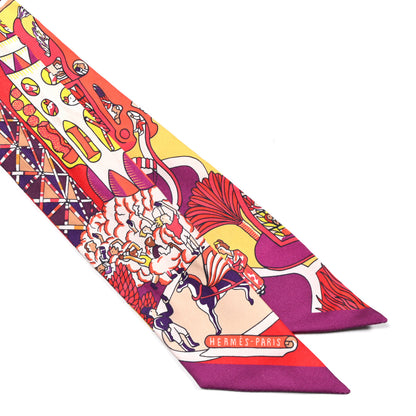 Hermes Silk Exposition Universelle Twilly Rouge Violet Jaune 4 of 4