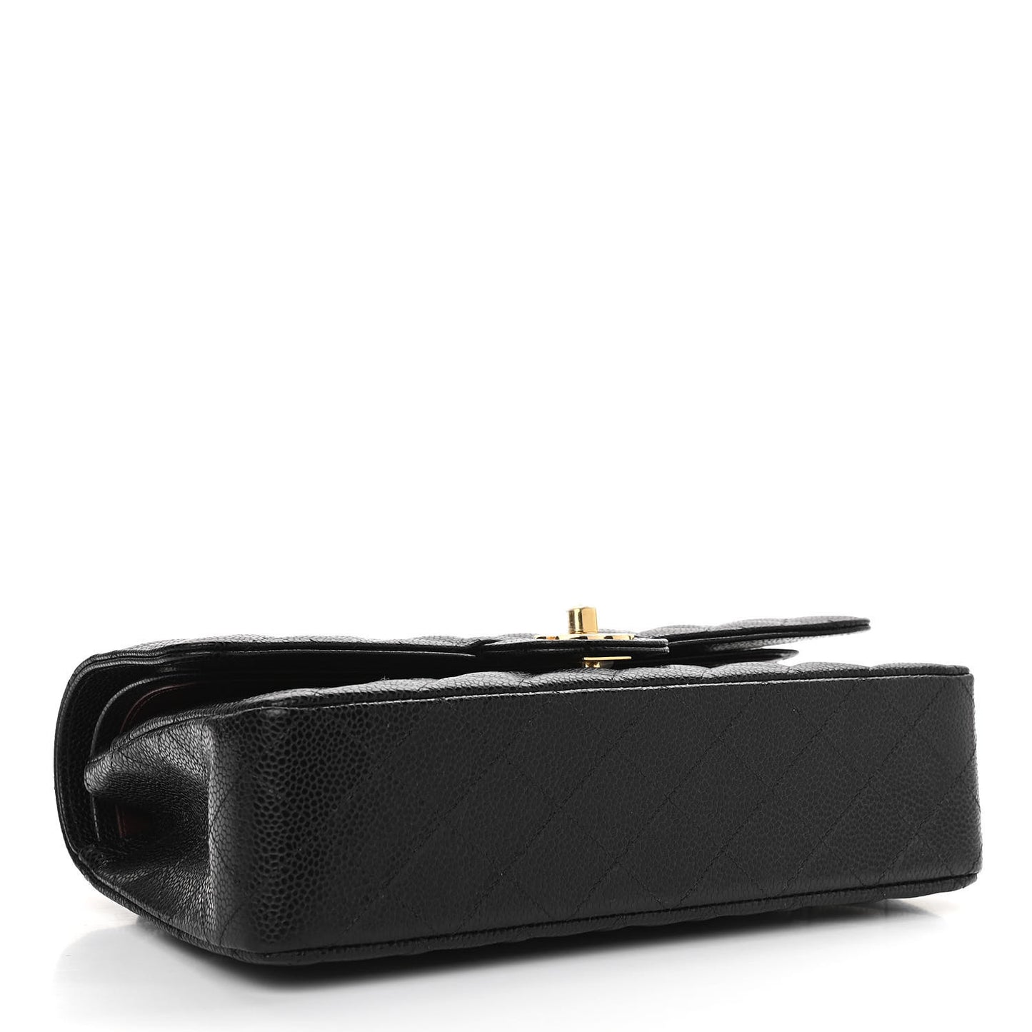 Caviar Quilted Medium Double Flap Black