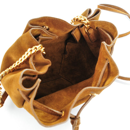 Saint Laurent Suede Mini Monogram Bucket Crossbody Bag Ocre 5 of 9