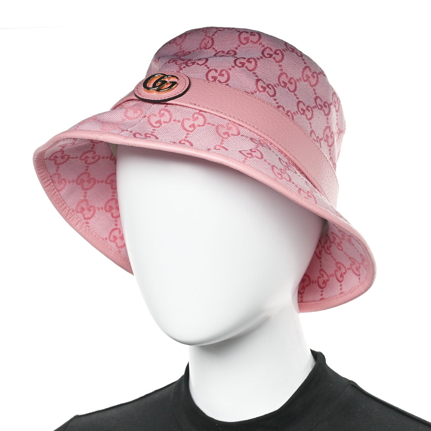 Monogram Textured Dollar Calfskin GG Jago Bucket Hat M Soft Cotton Candy Dark Cotton Candy