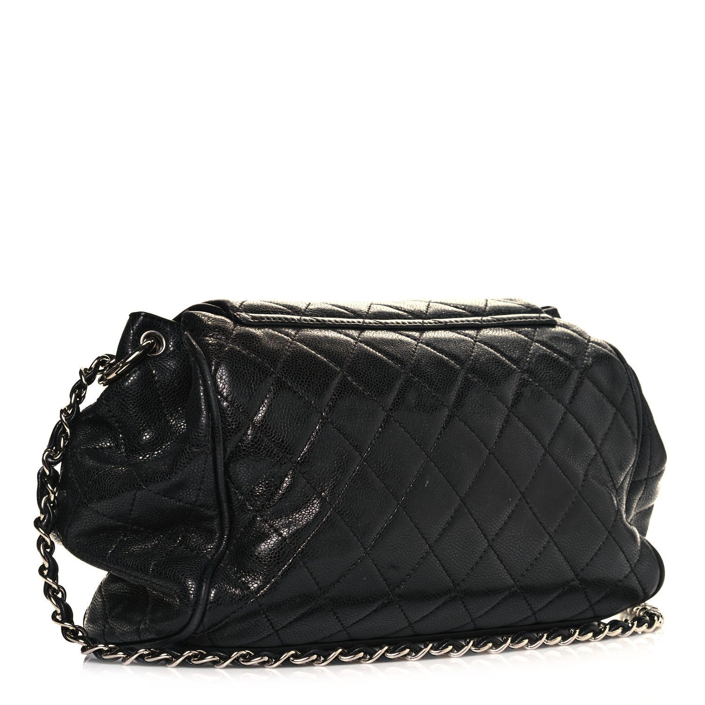 Caviar Quilted Timeless Accordion Flap Black
