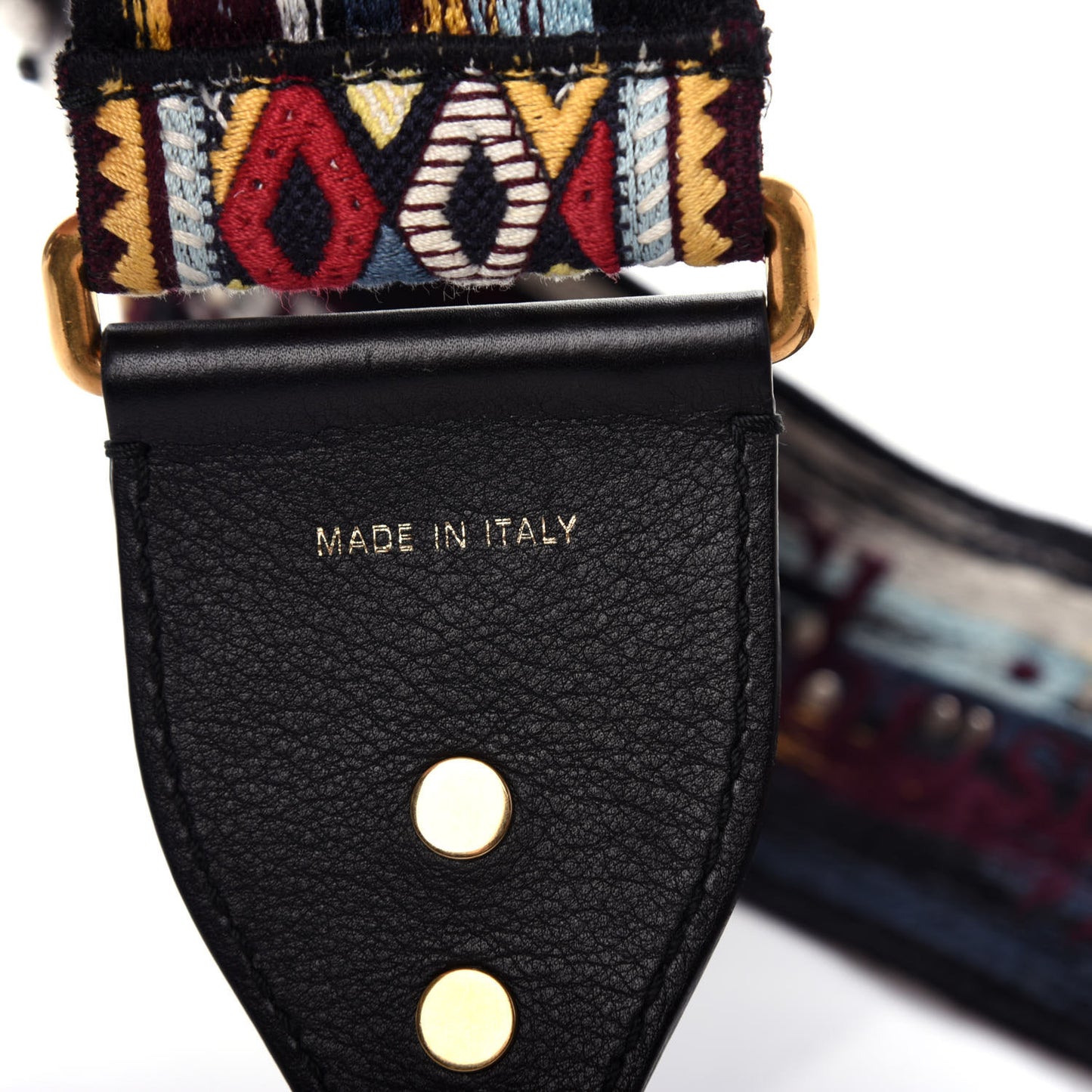 Canvas Studded Bohemian-Inspired Shoulder Strap Black Multicolor