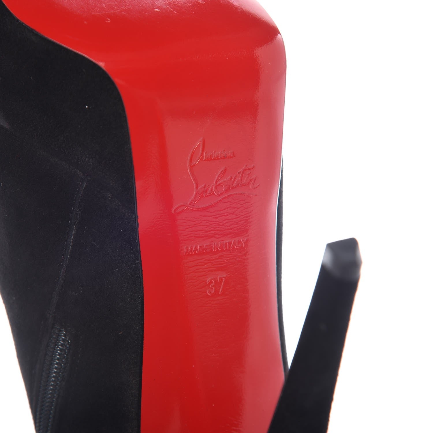 Christian Louboutin Veau Velours Bianca 140 Knee Boots 37 Black 6 of 13