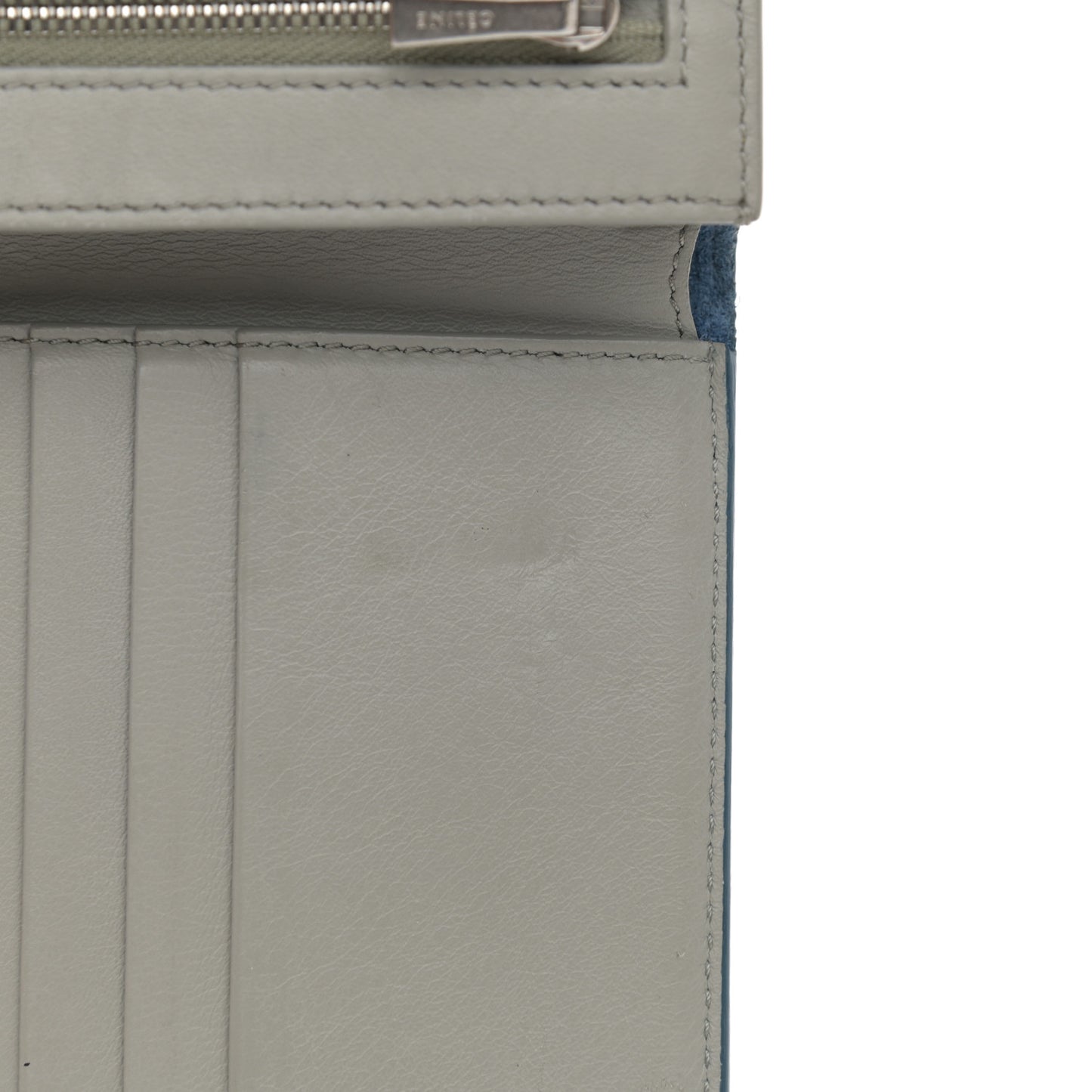 Grained Calfskin Medium Multifunction Strap Wallet Cloud