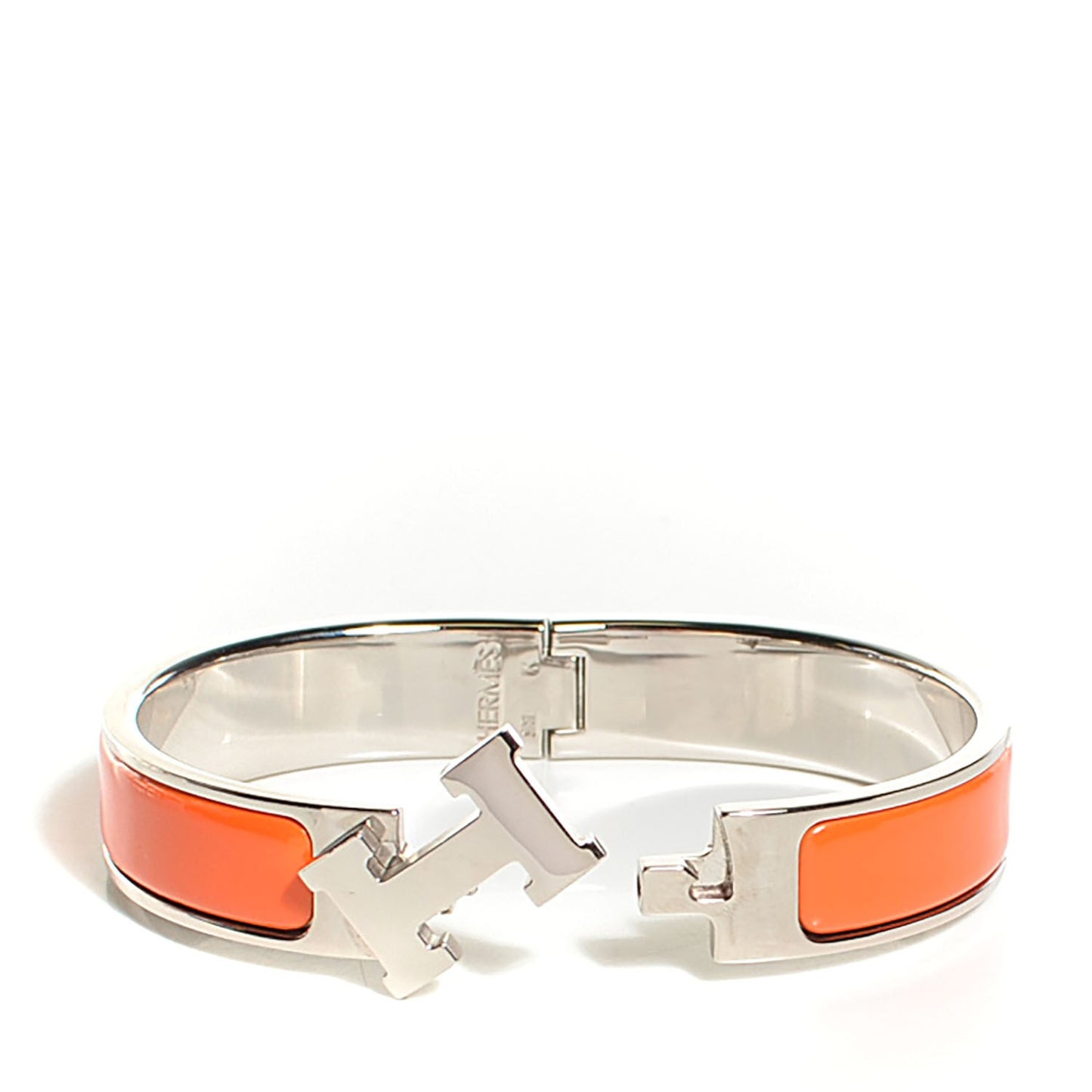 Enamel Narrow Clic H Bracelet PM Orange
