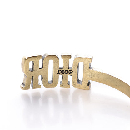 Christian Dior Metal Dior Crystal Heart Bracelet Cuff Gold 3 of 4