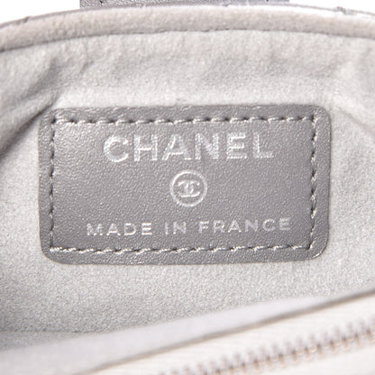 Chanel Metallic Aged Calfskin Quilted Mini Phone Holder Clutch Silver 6 of 9
