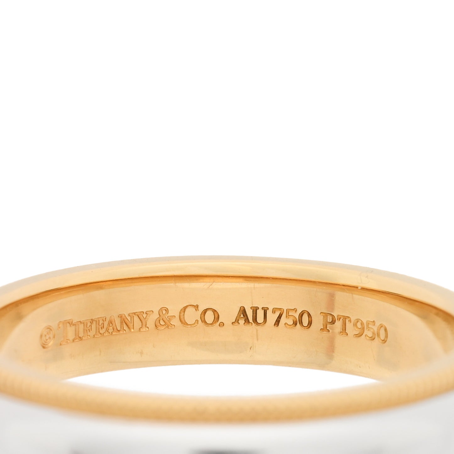 Platinum 18K Yellow Gold 4mm Together Milgrain Wedding Band Ring 54 7