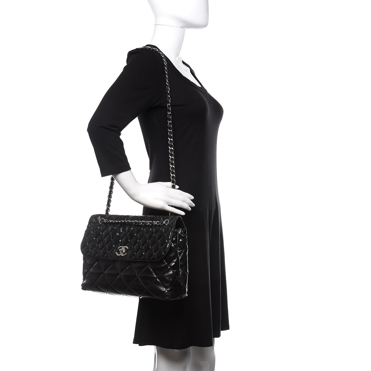 Chanel Vinyl Quilted In the Business Flap Bag Black 2 of 19