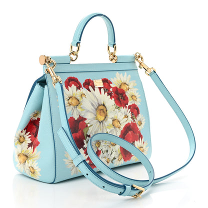 Dolce & Gabbana Dauphine St.Giap Papaveri Print Medium Miss Sicily Satchel Celeste 3 of 9