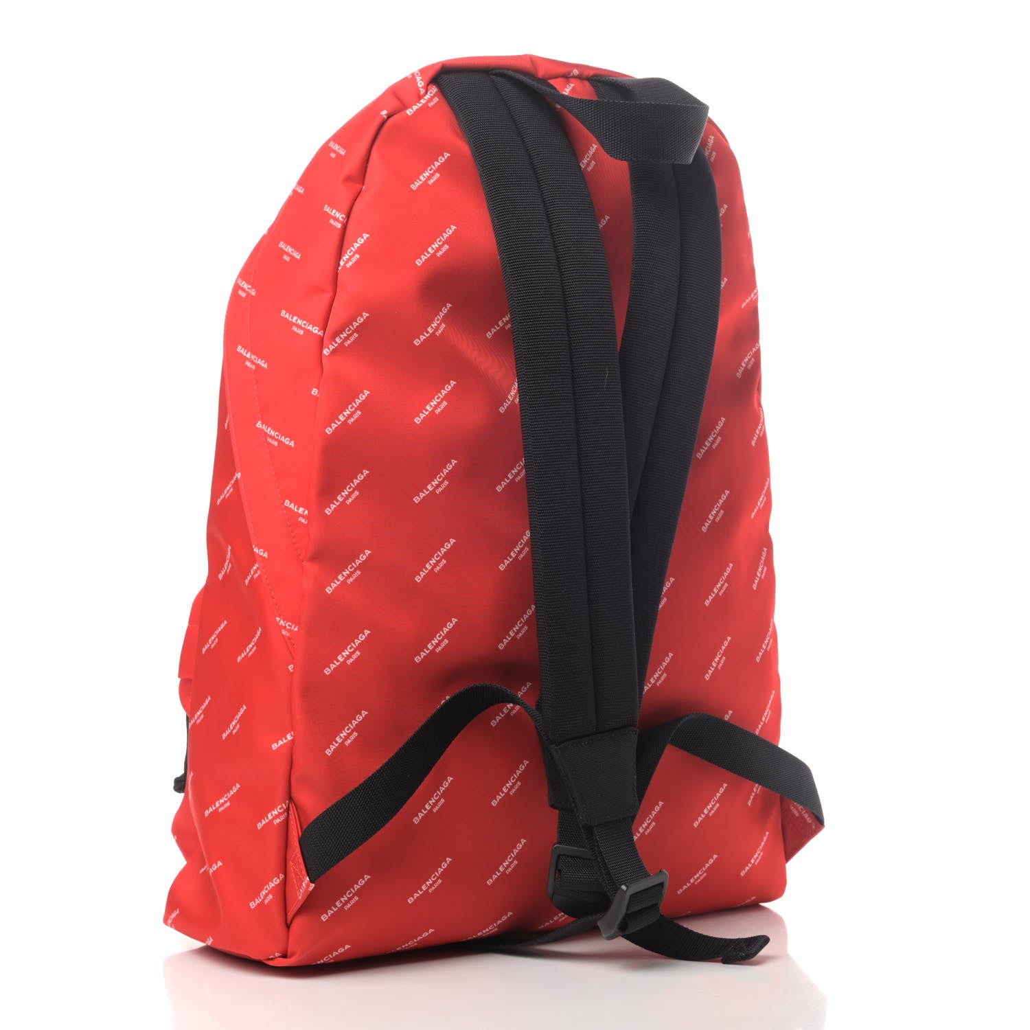 Balenciaga Twill Nylon Allover Logo Print Explorer Backpack Rouge Vermillion White 2 of 4