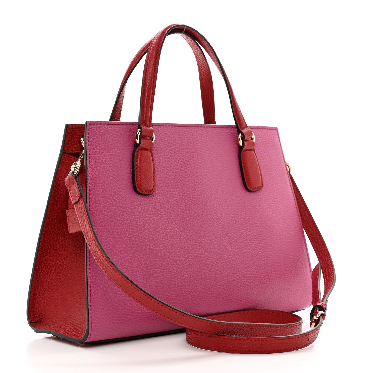 Gucci Dollar Calfskin Medium Soho Top Handle Satchel New Rosette Hibiscus Red 3 of 11