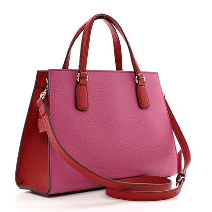 Gucci Dollar Calfskin Medium Soho Top Handle Satchel New Rosette Hibiscus Red 3 of 11