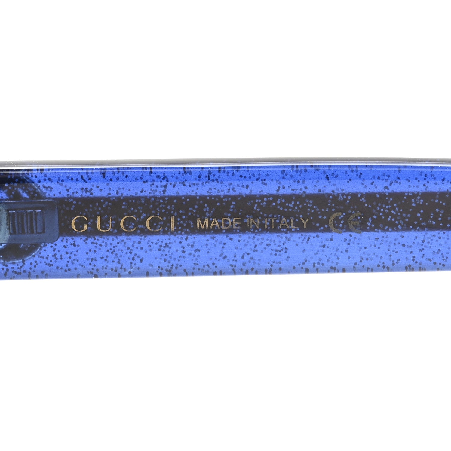 Gucci Acetate Square Frame Web Glitter Sunglasses GG0036S Brown Blue 5 of 7