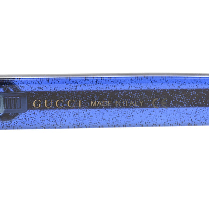 Gucci Acetate Square Frame Web Glitter Sunglasses GG0036S Brown Blue 5 of 7