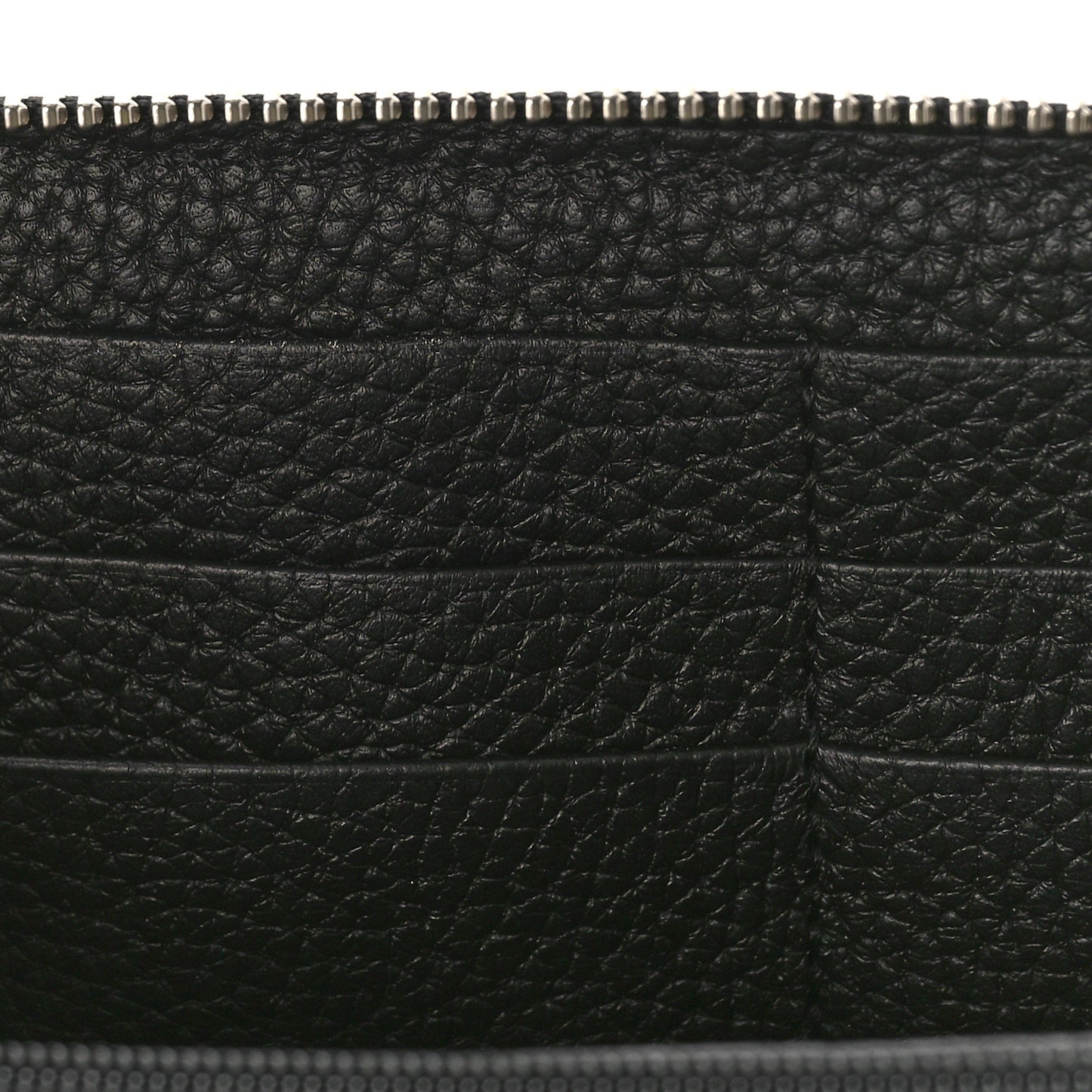 Piuma Calfskin Jumbo GG Embossed Zip Around Wallet Black