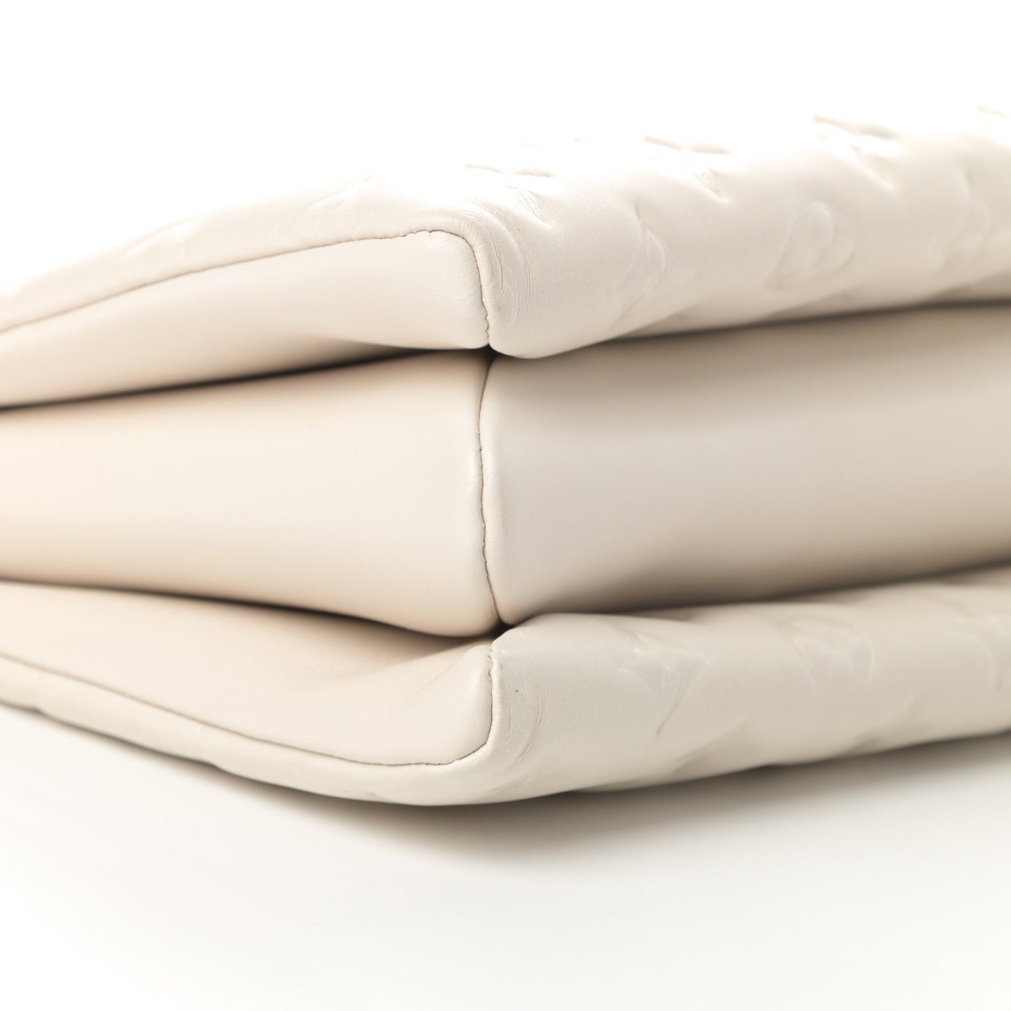 Lambskin Embossed Monogram Coussin PM Beige Cream