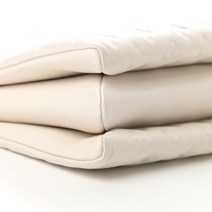 Louis Vuitton Lambskin Embossed Monogram Coussin PM Beige Cream 10 of 12