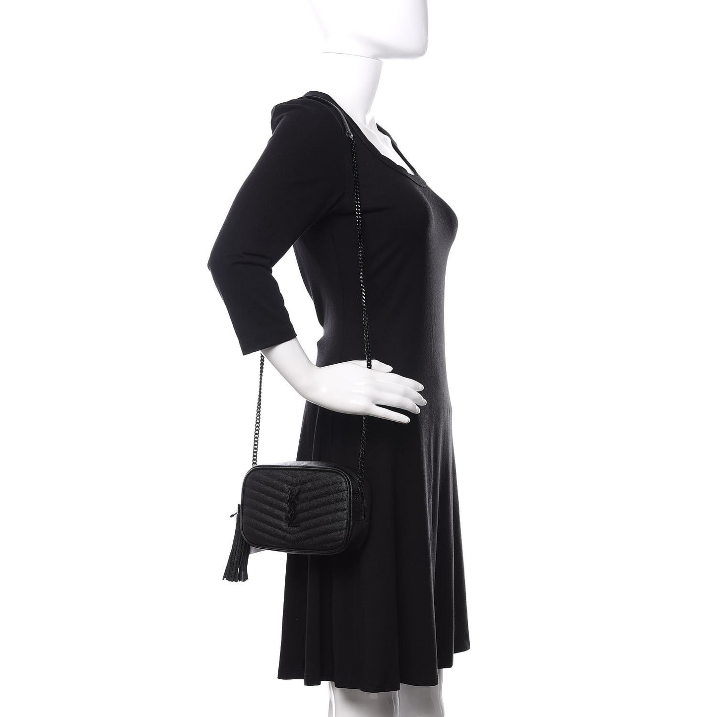 Grain De Poudre Matelasse Monogram Mini Lou Camera Bag Black