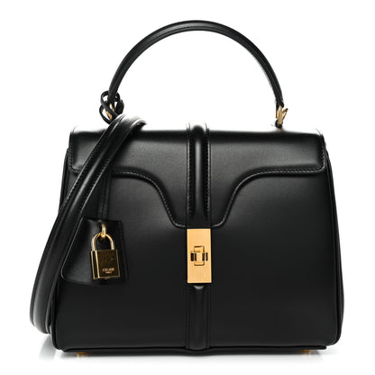 Celine Satinated Calfskin Small 16 Top Handle Bag Black 1 of 11