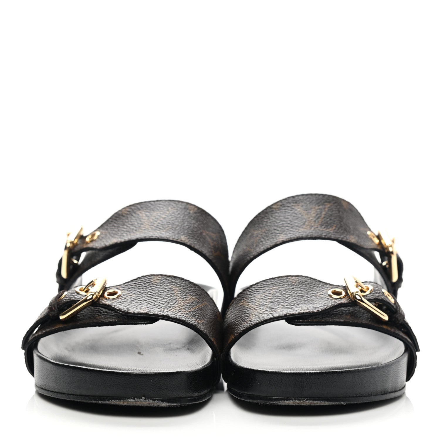 Louis Vuitton Monogram Bom Dia Mule Sandals 37.5 Black 2 of 10