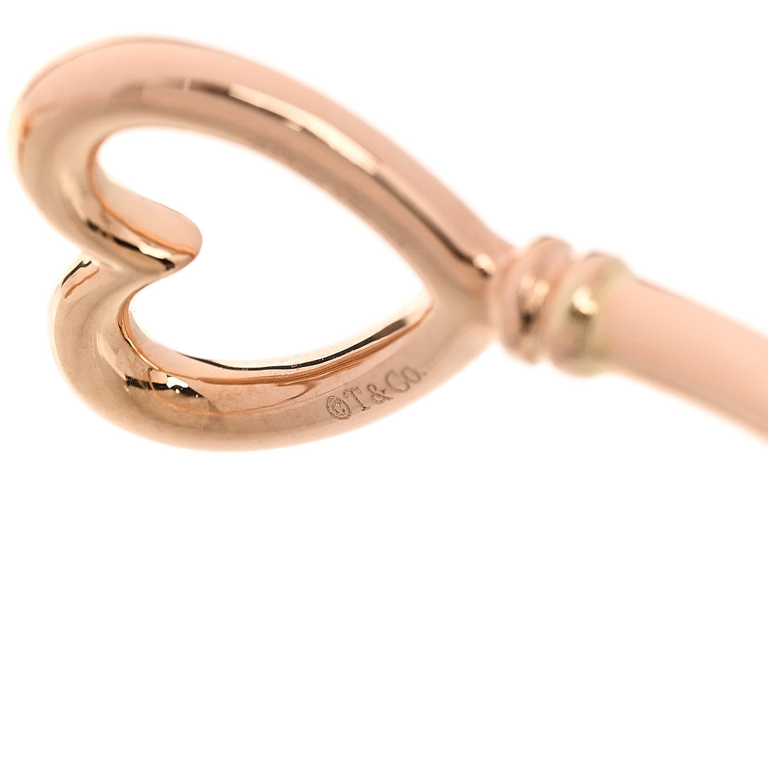 18K Rose Gold Wire Heart Key Bracelet