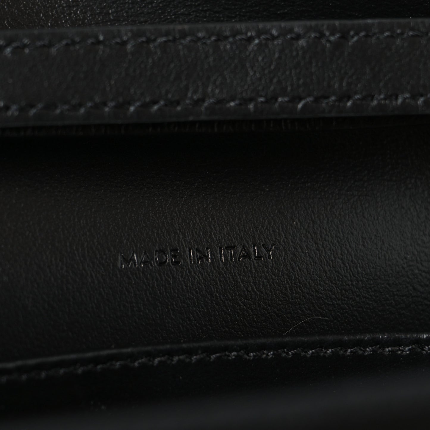 Shiny Calfskin Triomphe Margo Wallet on Chain Black