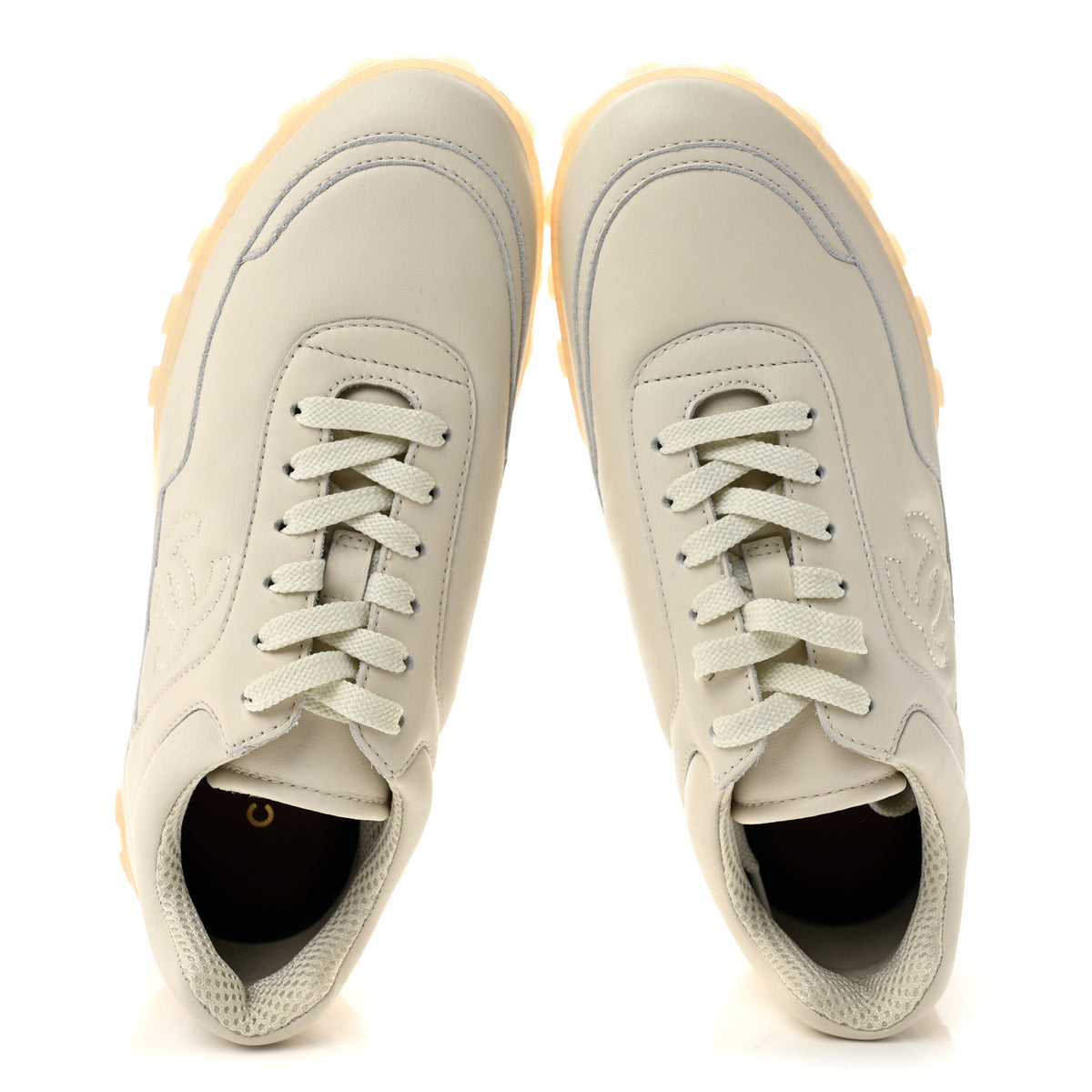 Calfskin Womens CC Sneakers 39 Ivory