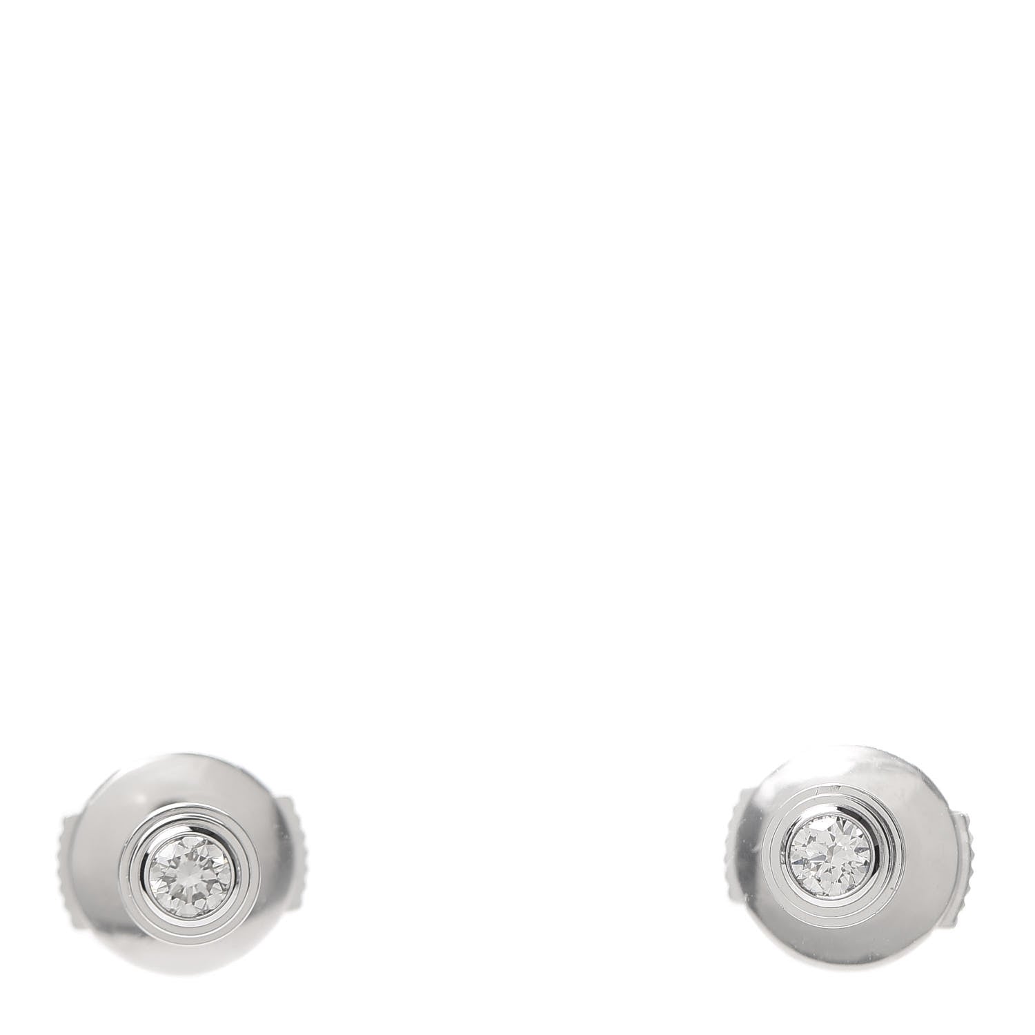Cartier 18K White Gold Diamond XS D'Amour Earrings 1 of 4