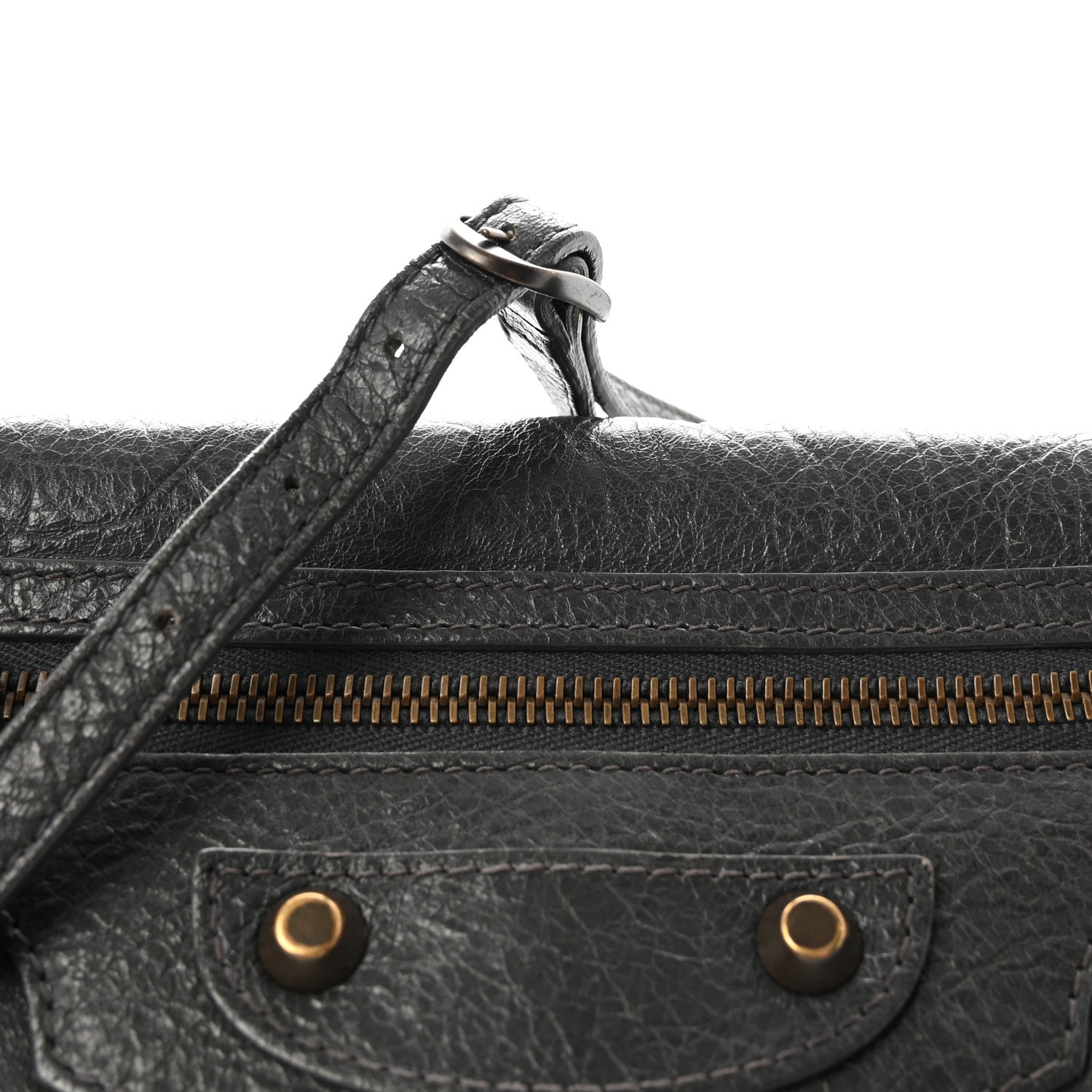 Balenciaga Agneau Classic Hardware Envelope Strap Clutch Gris Fossile 9 of 11
