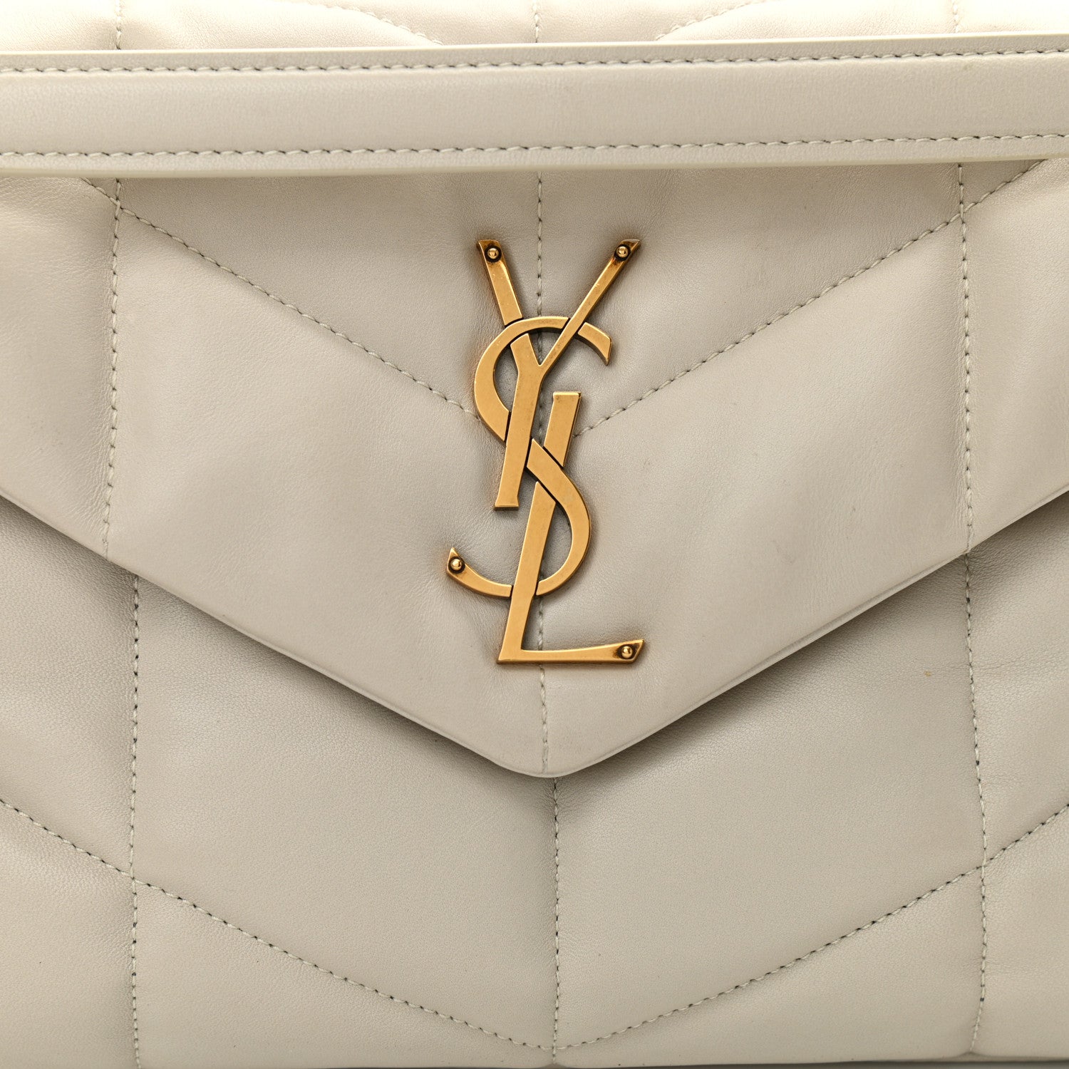 Saint Laurent Lambskin Quilted Small Loulou Puffer Monogram Chain Satchel Crema Soft 7 of 12