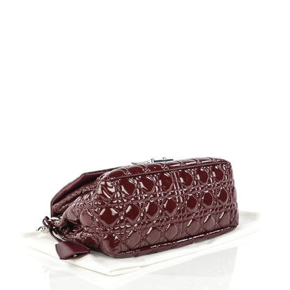 Christian Dior Patent Cannage New Lock Flap Bordeaux 4 of 8