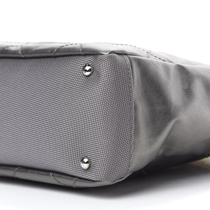 Chanel Coated Canvas Quilted Small Paris Biarritz Tote Silver 7 of 13