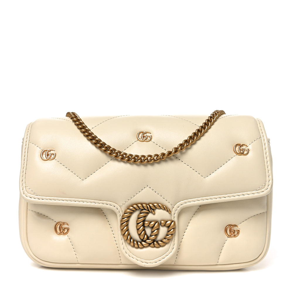 Gucci Calfskin Matelasse Double G Studs Mini Torchon GG Marmont ...