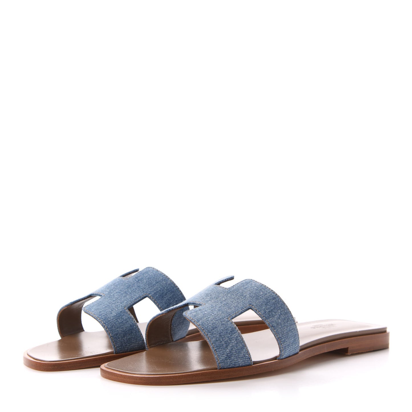 Denim Canvas Oran Sandals 39 Bleu Clair