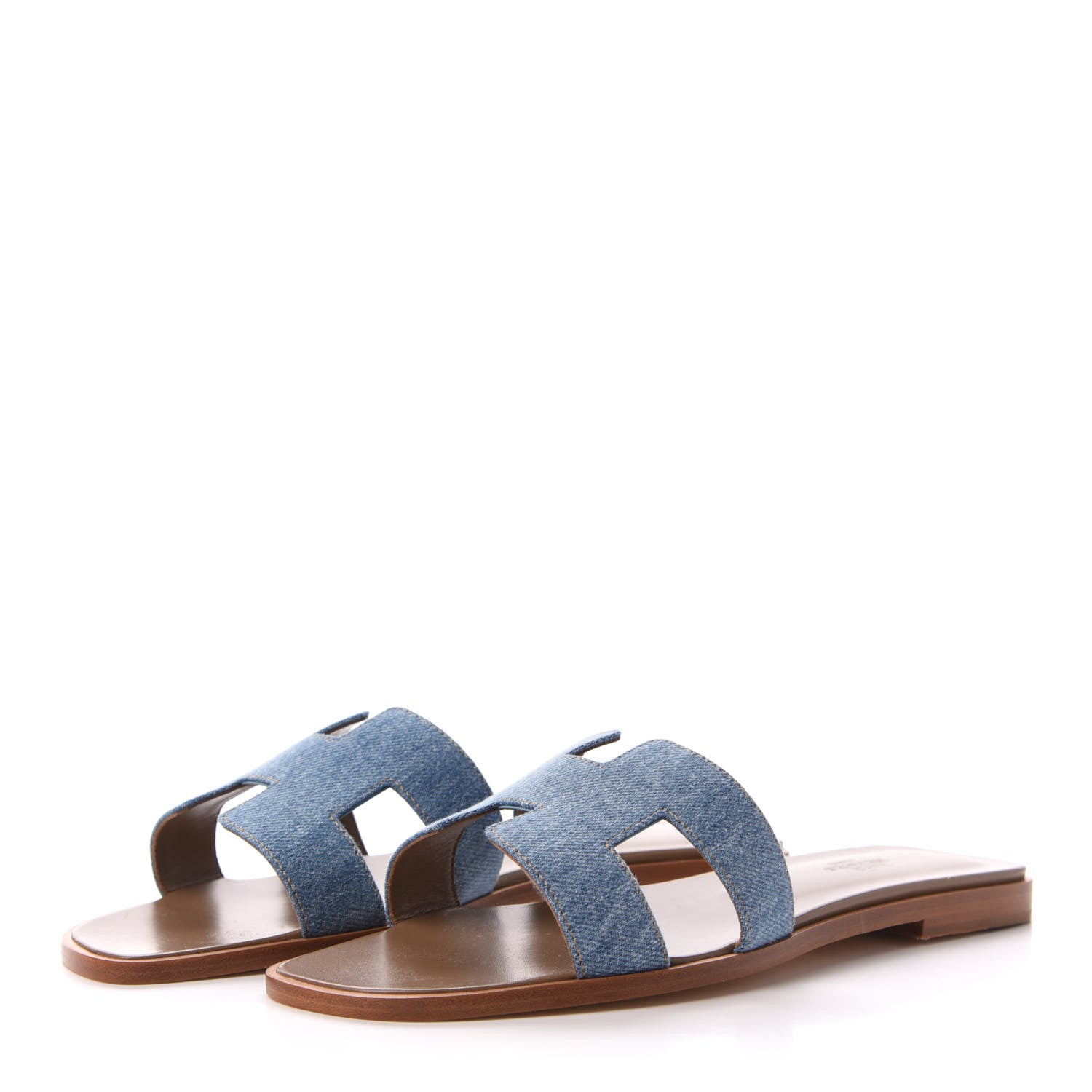 Hermes Denim Canvas Oran Sandals 39 Bleu Clair 3 of 9