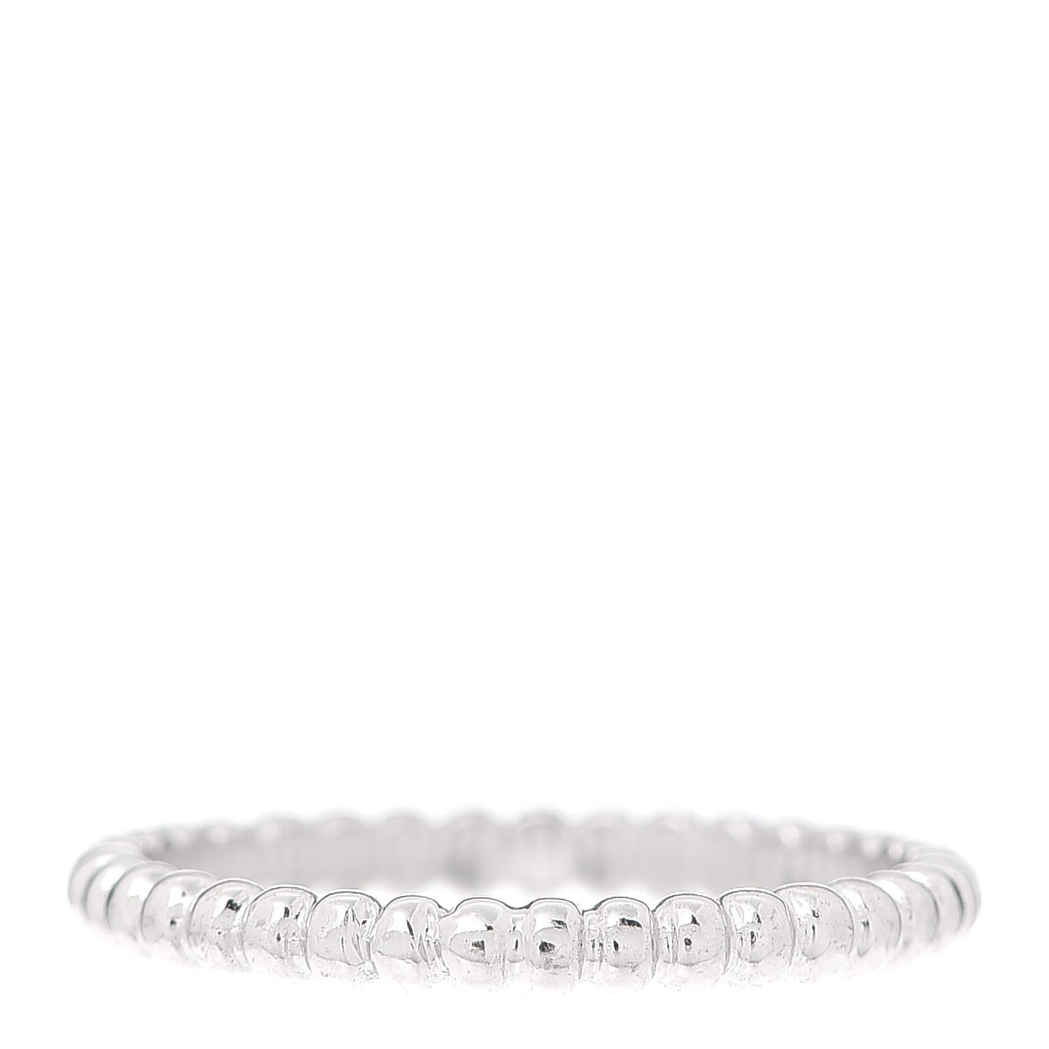 Van Cleef & Arpels 18K White Gold Small Perlee Ring 55 7.25 3 of 6