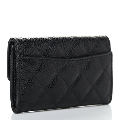 Chanel Caviar Quilted Flap Card Holder Wallet Black 2 of 4