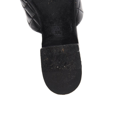 Chanel Lambskin Patent Quilted Chain Mules 38 Black 11 of 16