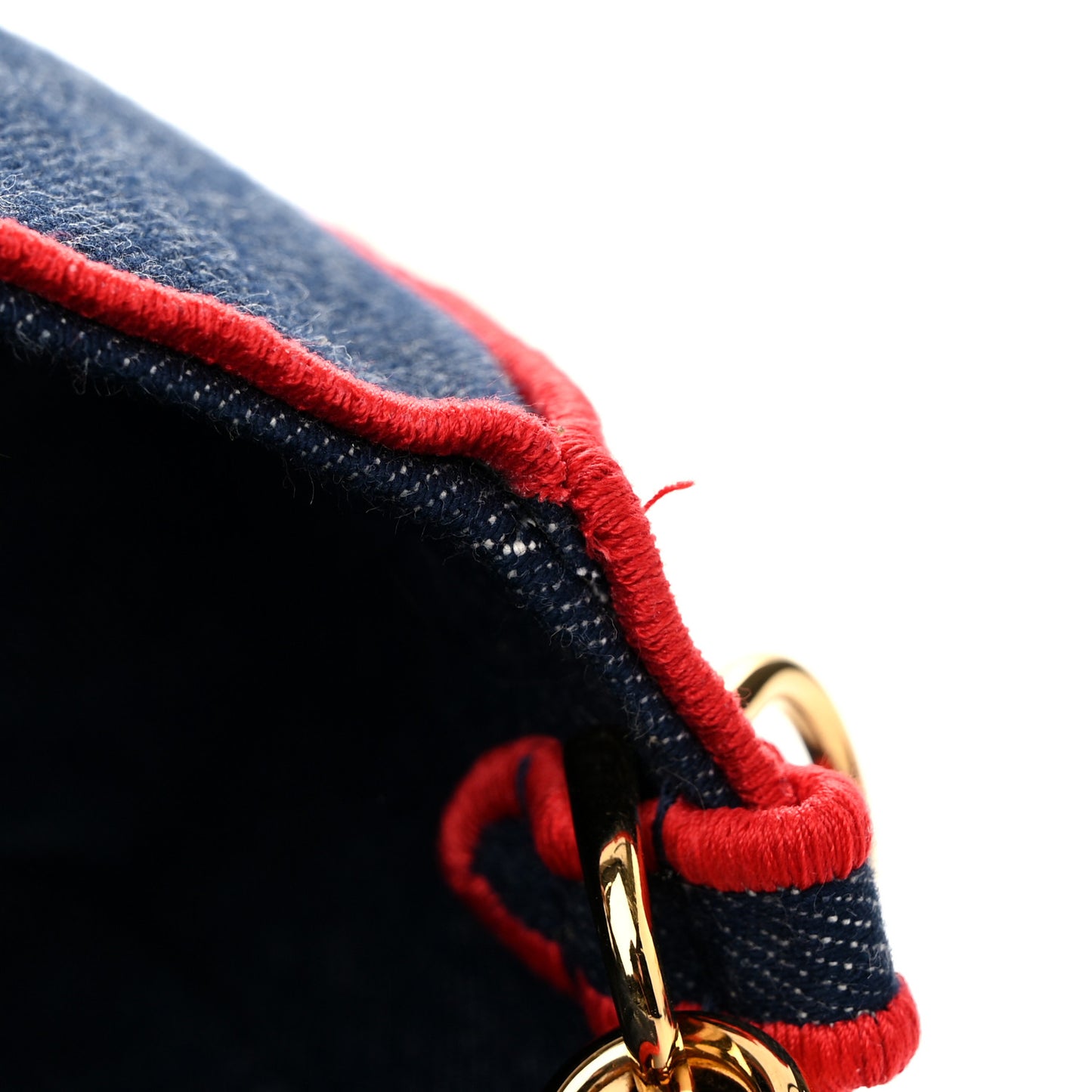 Denim Large Baguette Blue Rosso