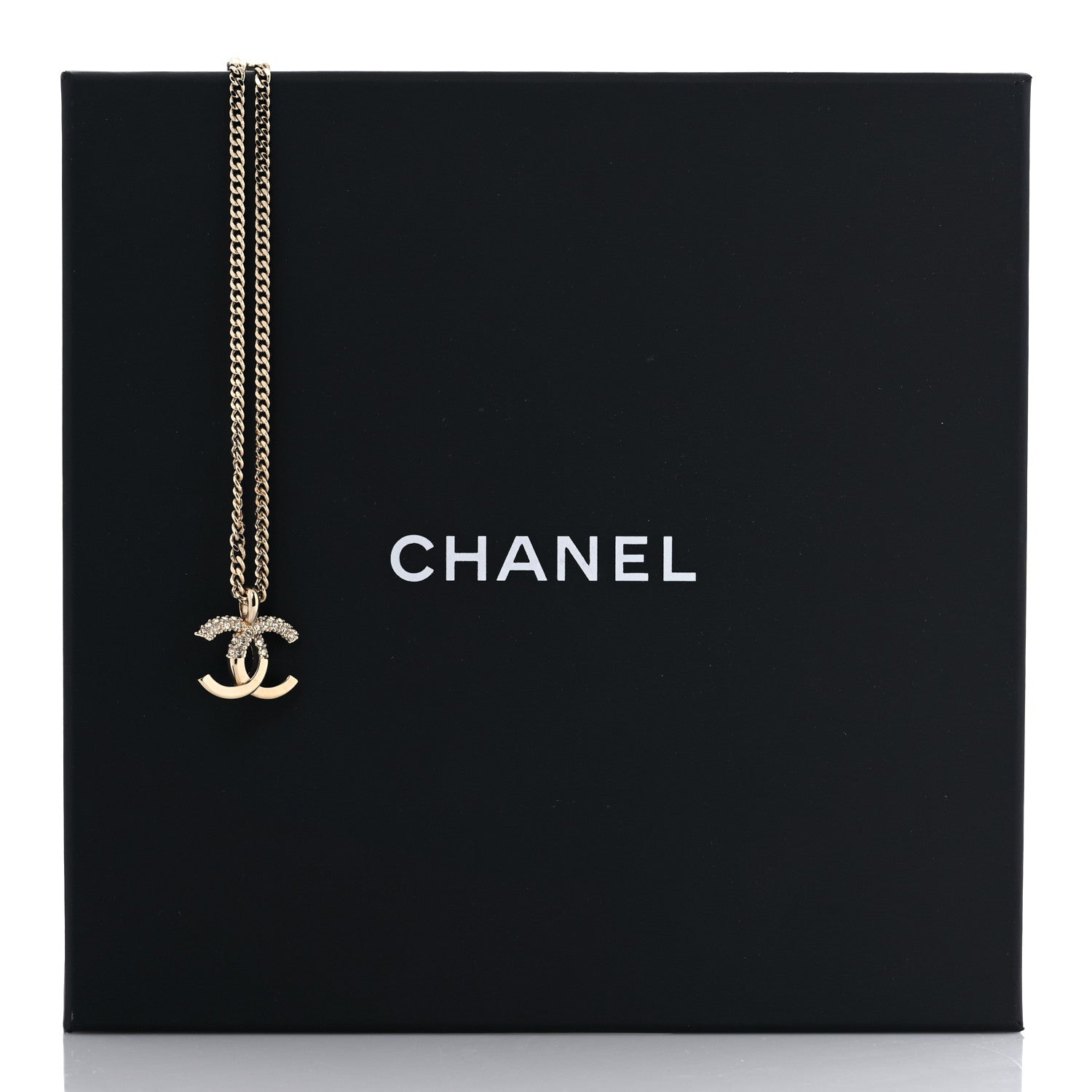 Chanel Crystal CC Pendant Necklace Gold 5 of 5