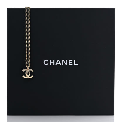 Chanel Crystal CC Pendant Necklace Gold 5 of 5