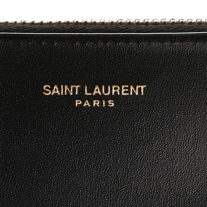 Saint Laurent Calfskin Medium Zip Clutch Black 7 of 9