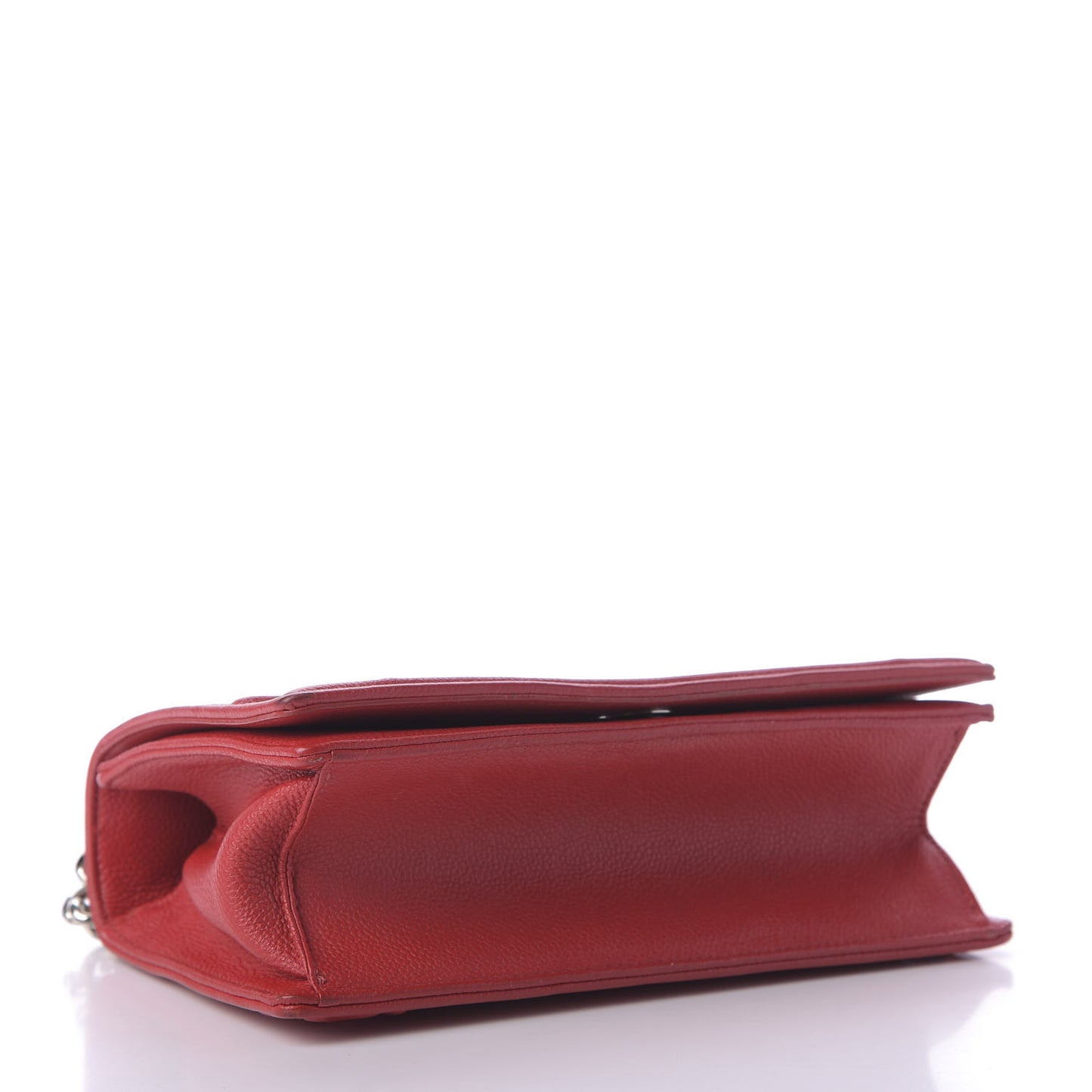 Grained Calfskin Medium Diorama Flap Bag Red