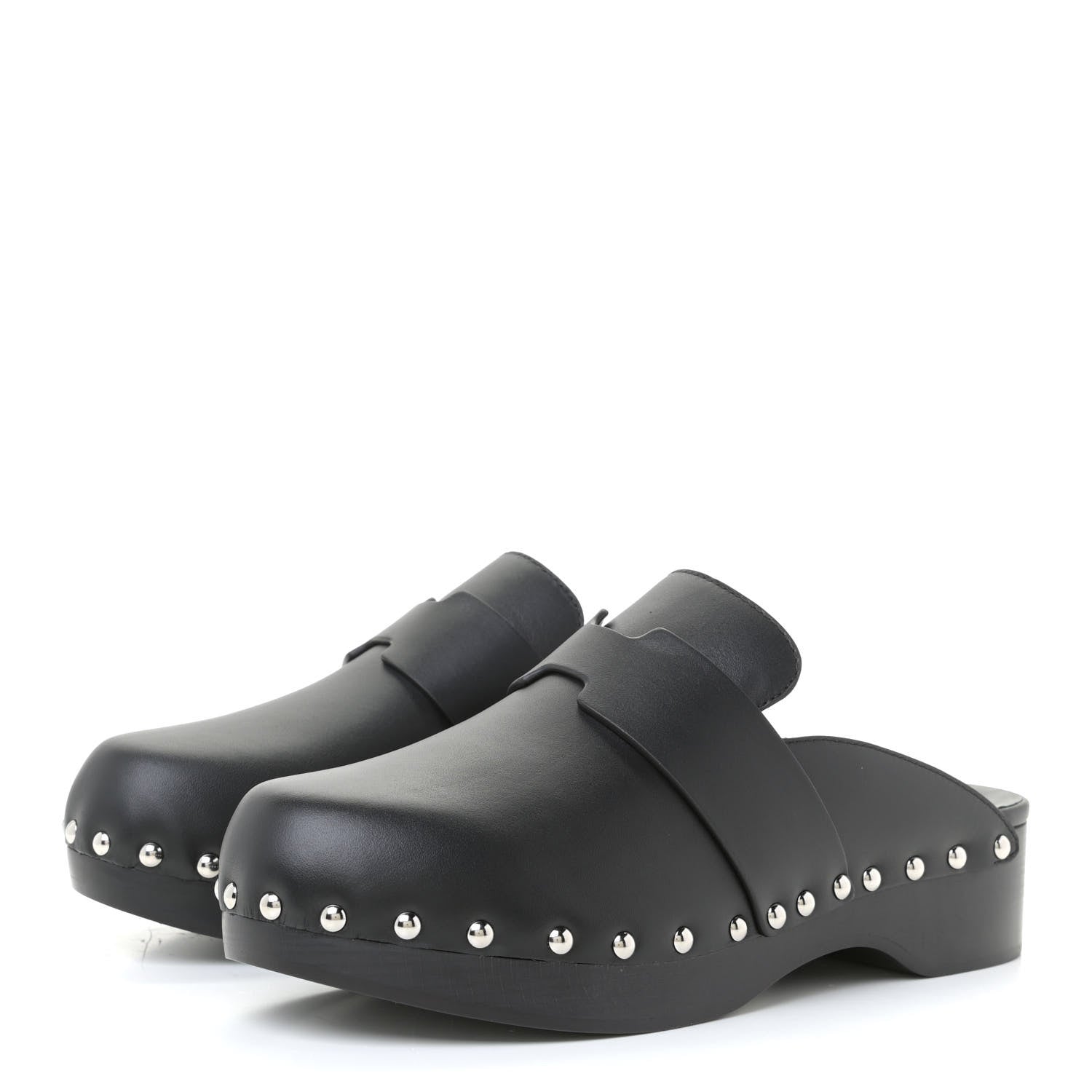 Hermes Calfskin Calya Mules 36 Black 2 of 10