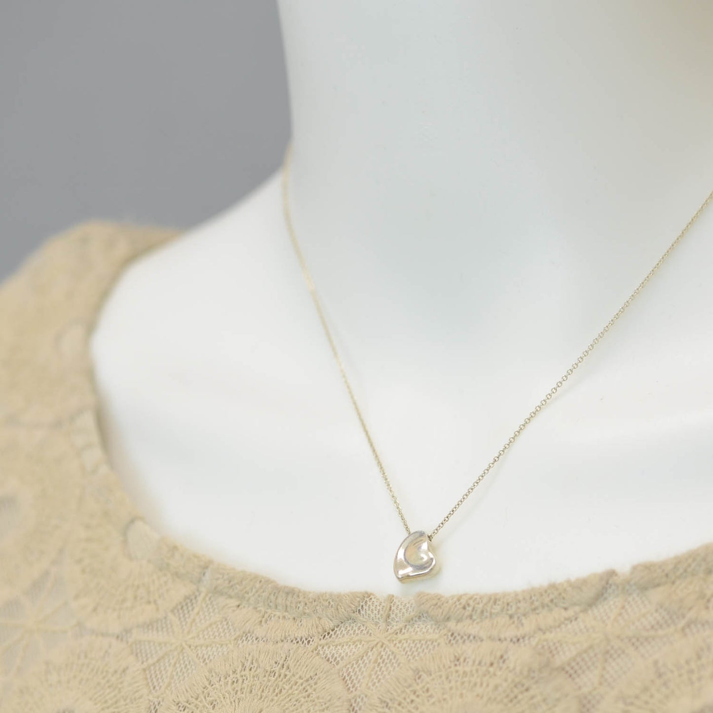 Sterling Silver Elsa Peretti Full Heart Pendant Necklace