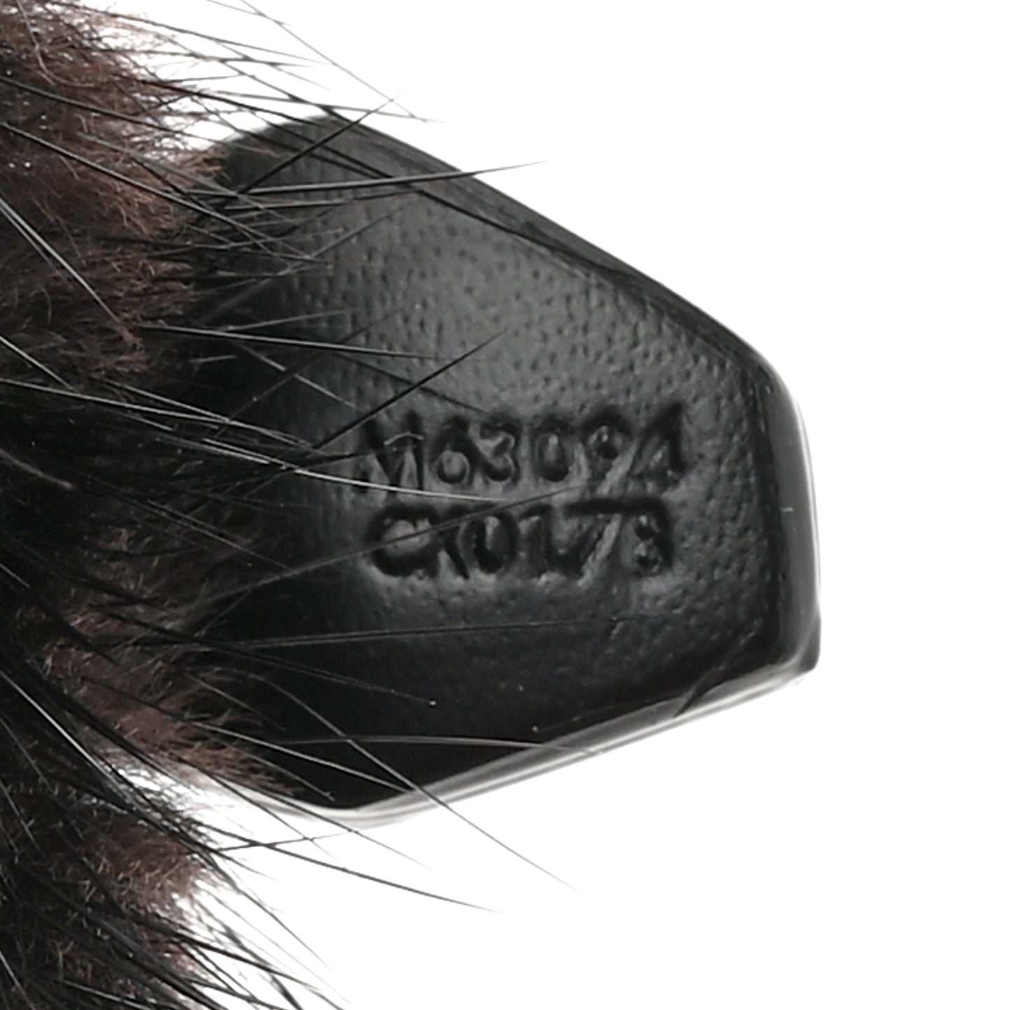 Calfskin Mink Fur Panda Bag Charm Key Holder Black