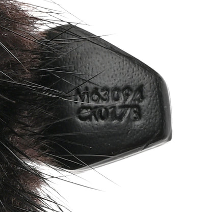Louis Vuitton Calfskin Mink Fur Panda Bag Charm Key Holder Black 4 of 4
