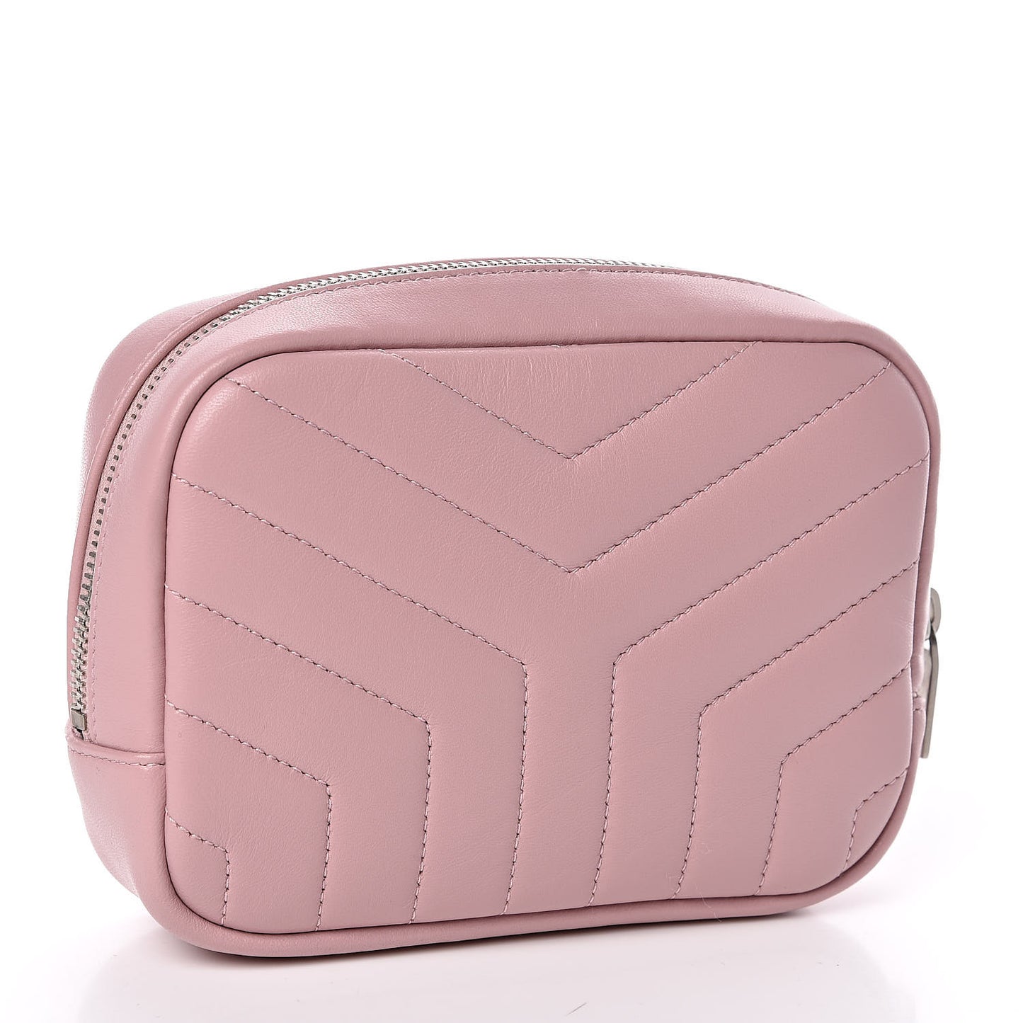 Lambskin Y Quilted Monogram Loulou Cosmetic Case Tender Pink